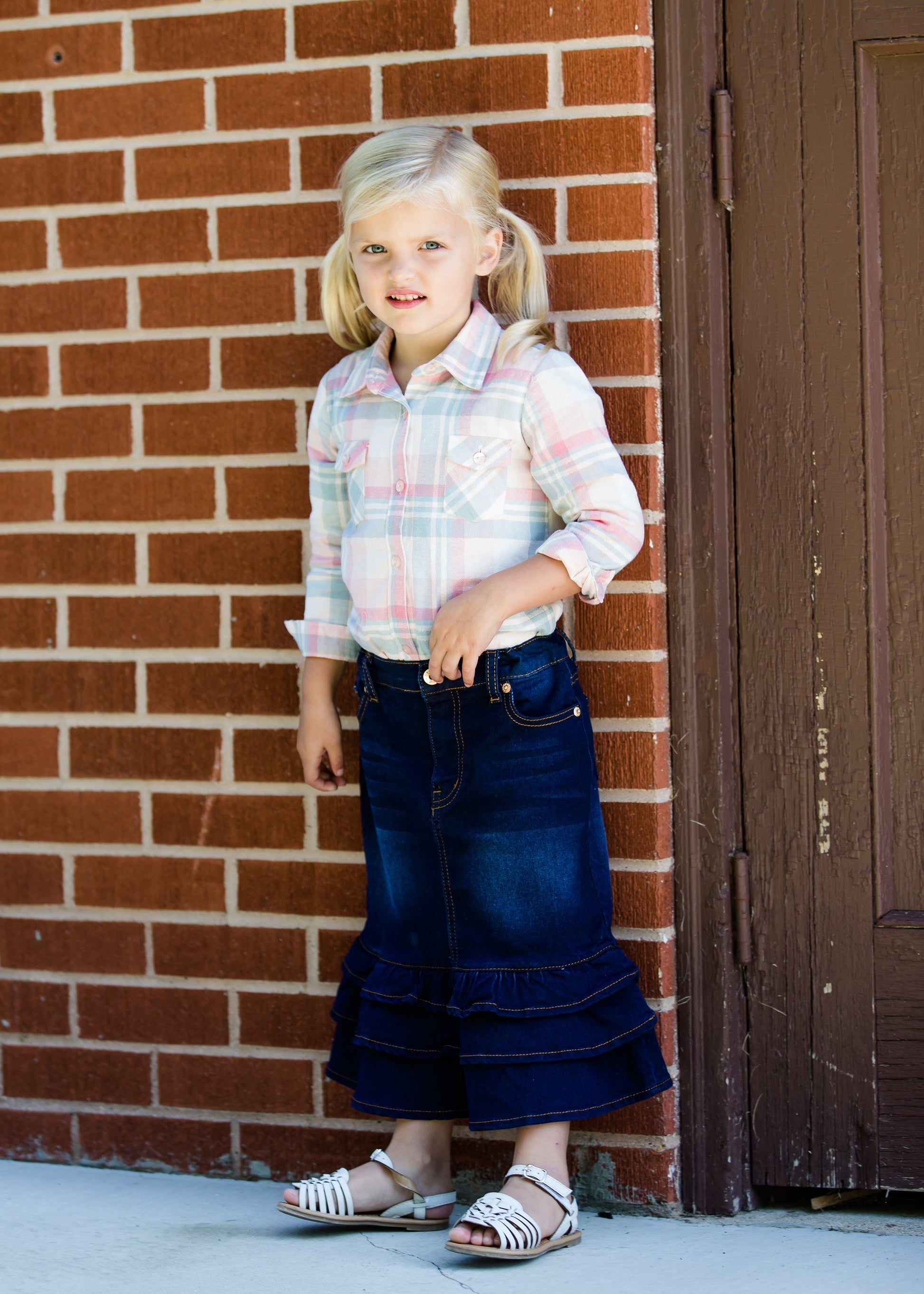 Tiered Ruffle Midi Skirt Skirts