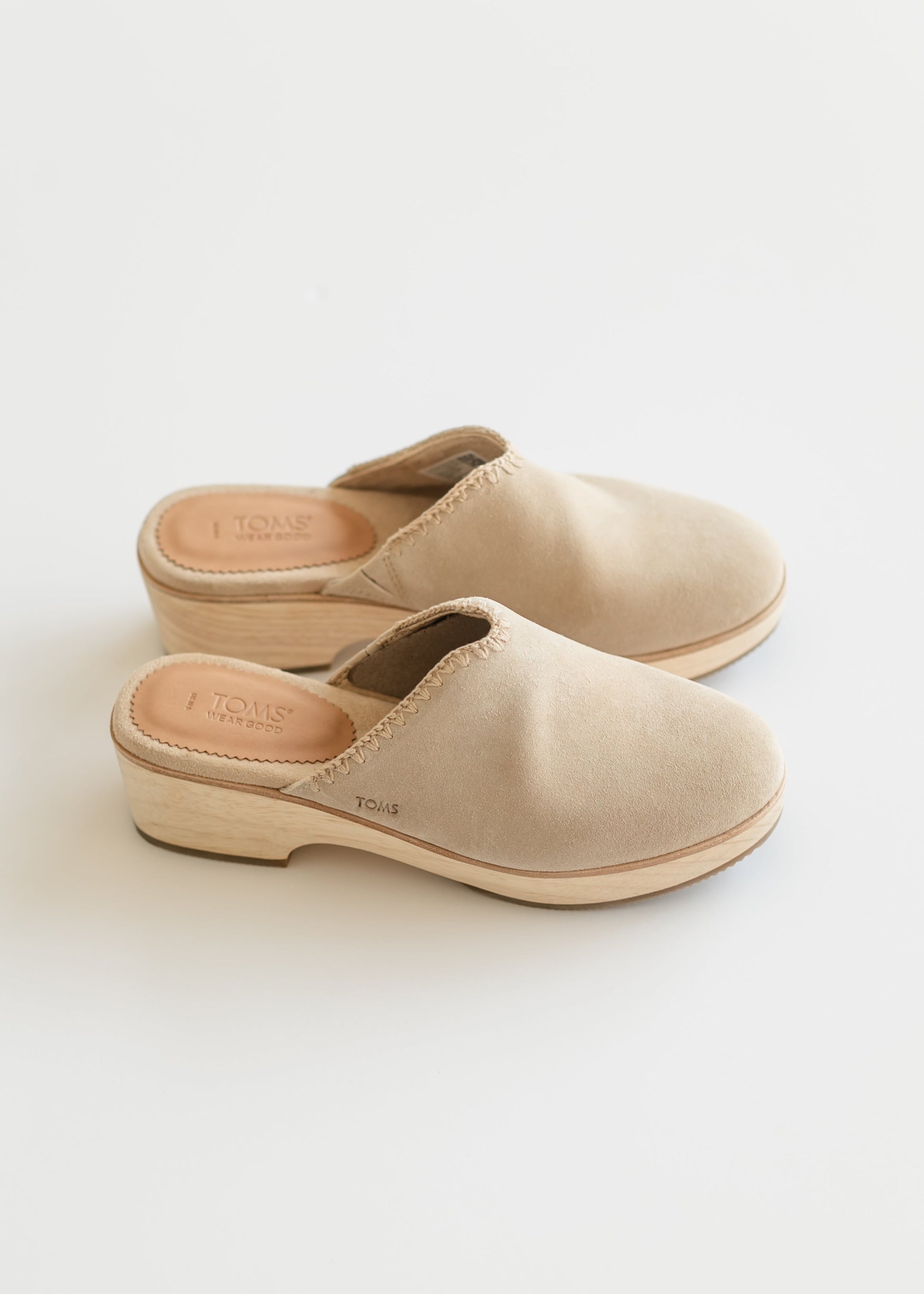 TOMS® Addison Suede Clog Heel Shoes