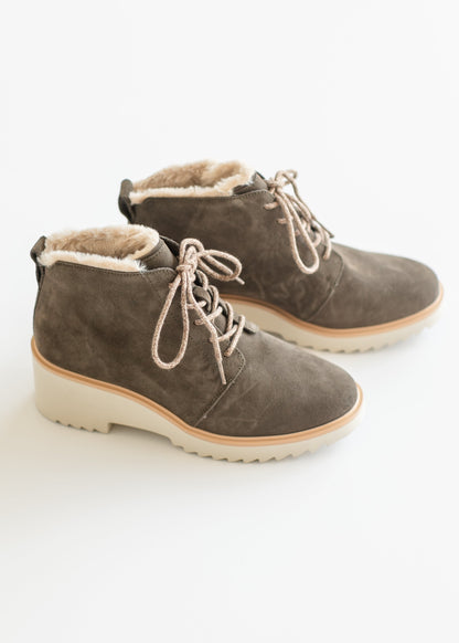 TOMS® Maude Suede Lace Up Wedge Boot Shoes