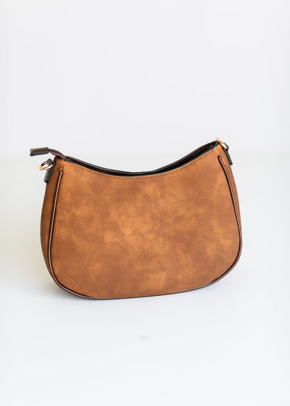 Two-Tone Distressed Crossbody Bag Accessories Brown