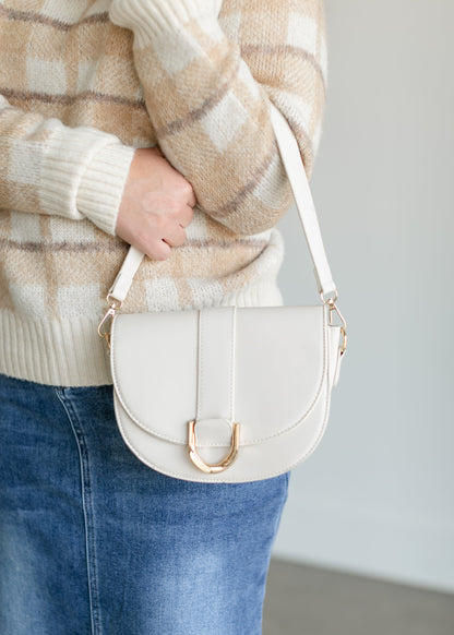 Vegan Leather Cream Saddle Bag Accessories