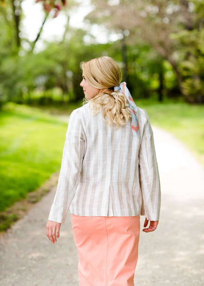 Vertical Striped Blazer Jacket - FINAL SALE Layering Essentials