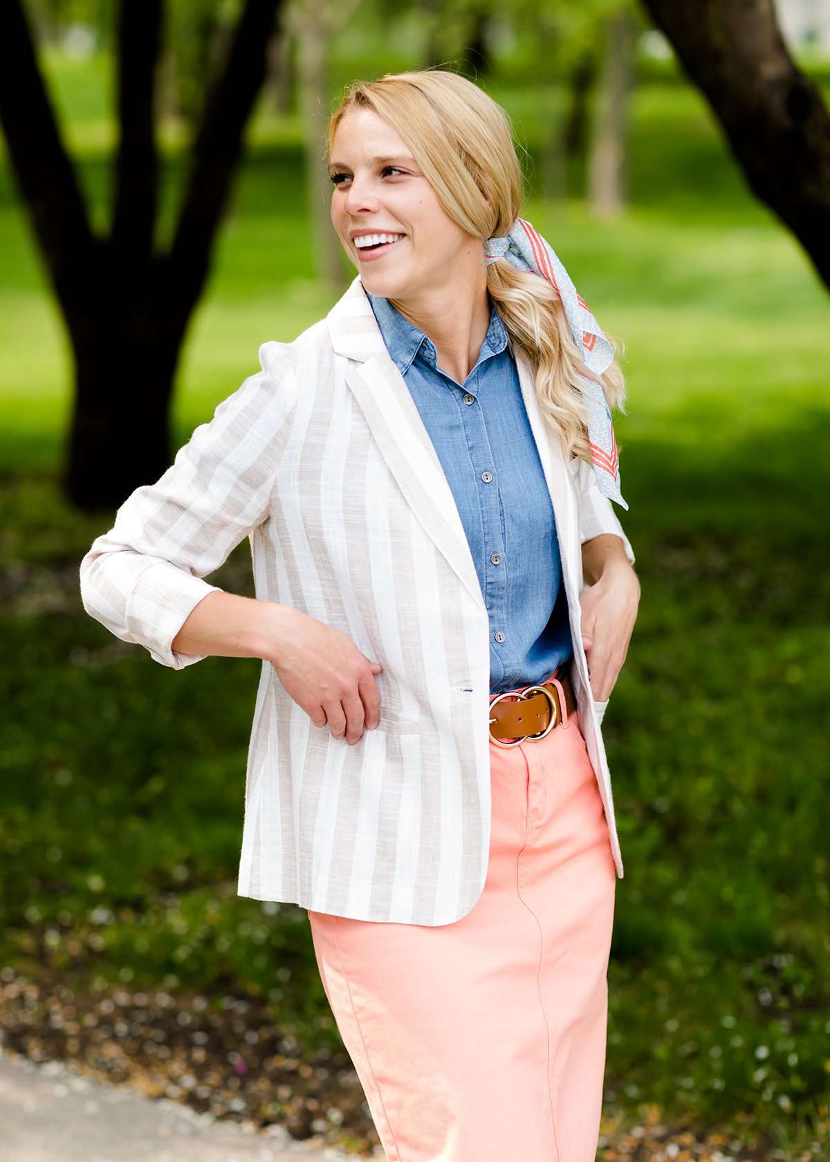 Vertical Striped Blazer Jacket - FINAL SALE Layering Essentials