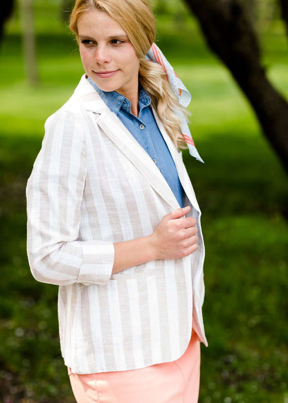 Vertical Striped Blazer Jacket - FINAL SALE Layering Essentials