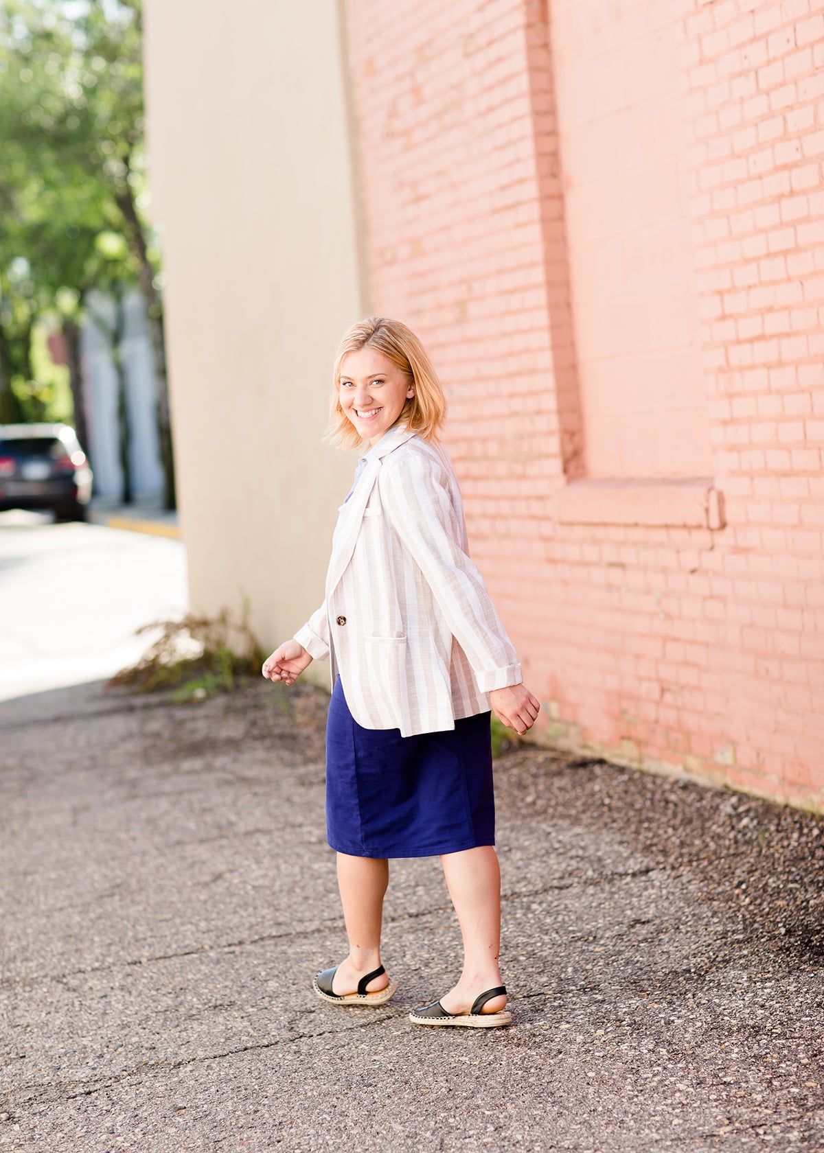 Vertical Striped Blazer Jacket - FINAL SALE Layering Essentials