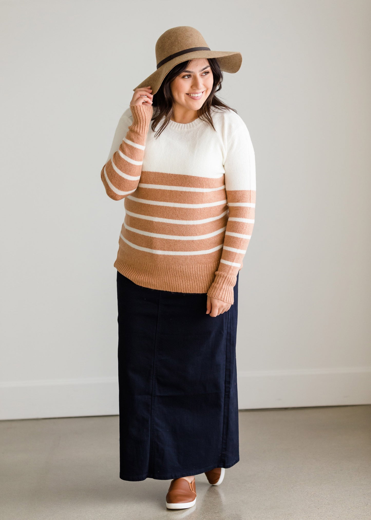 Warm Color Block Striped Sweater - FINAL SALE Tops