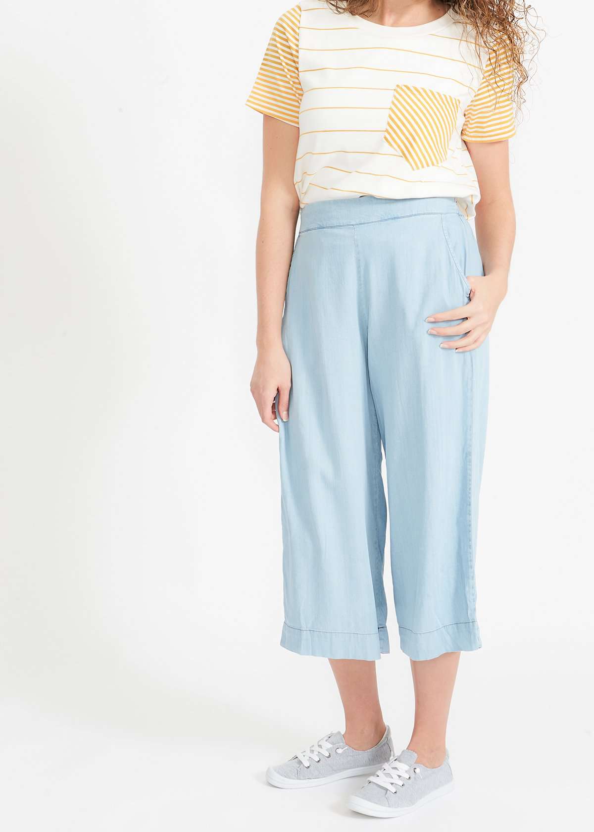 Washed Chambray Style Culottes FF Layering Essentials