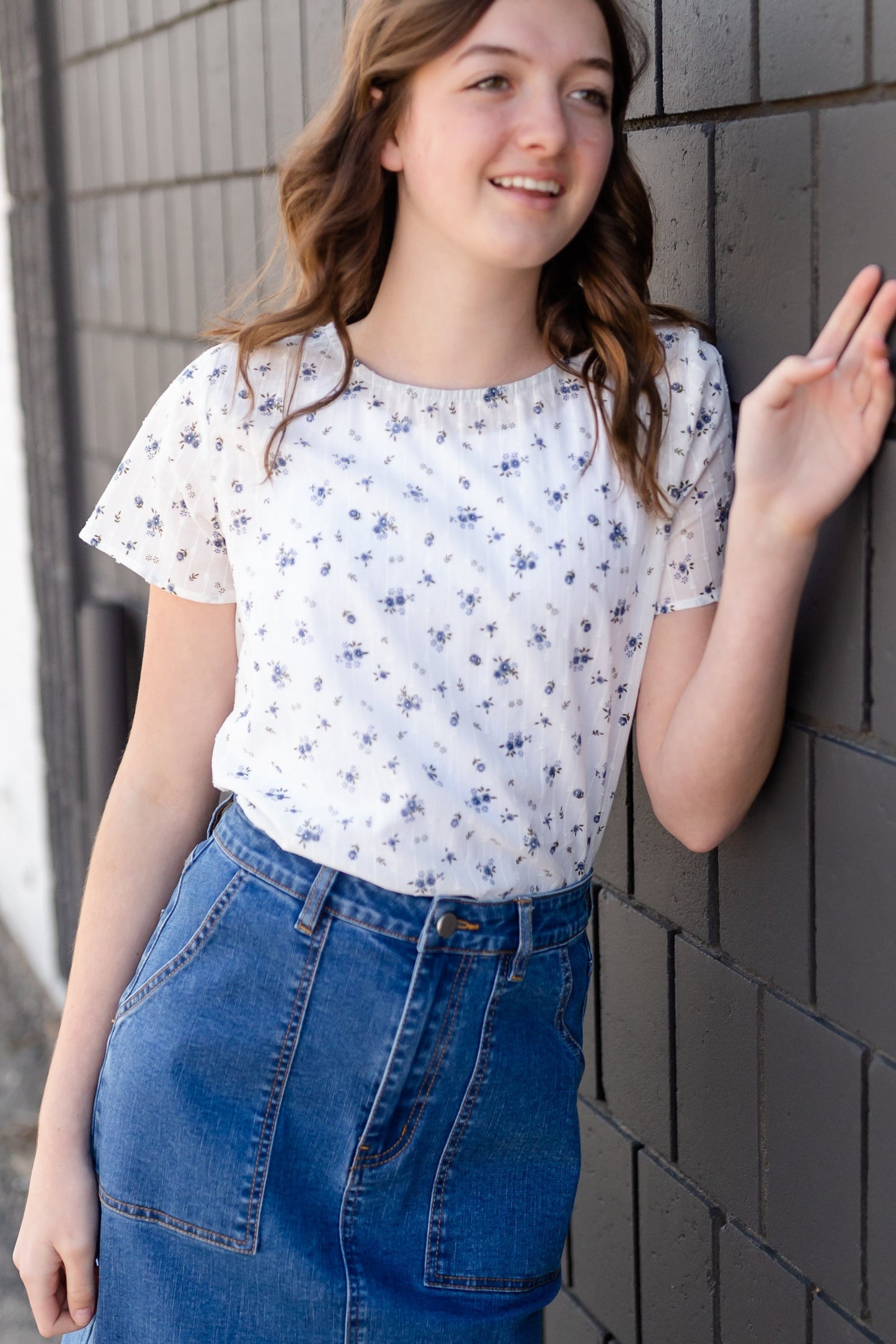 White Dainty Floral Blouse - FINAL SALE FF Tops