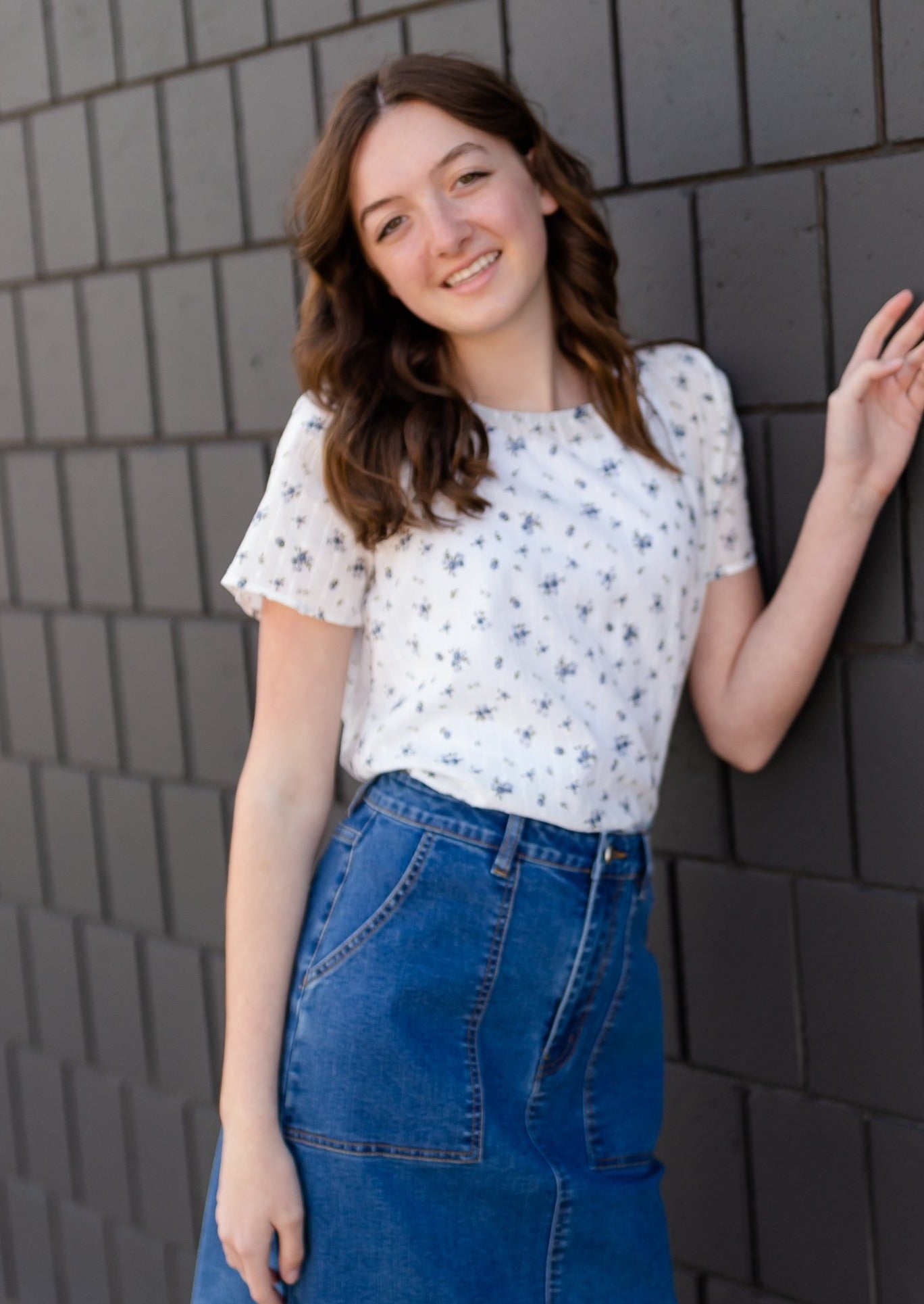 White Dainty Floral Blouse - FINAL SALE FF Tops