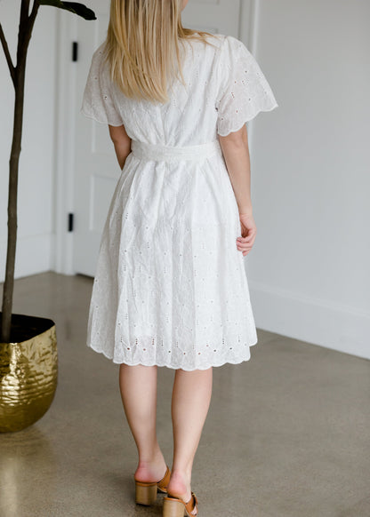 White Lace Detailed Midi Dress - FINAL SALE Dresses