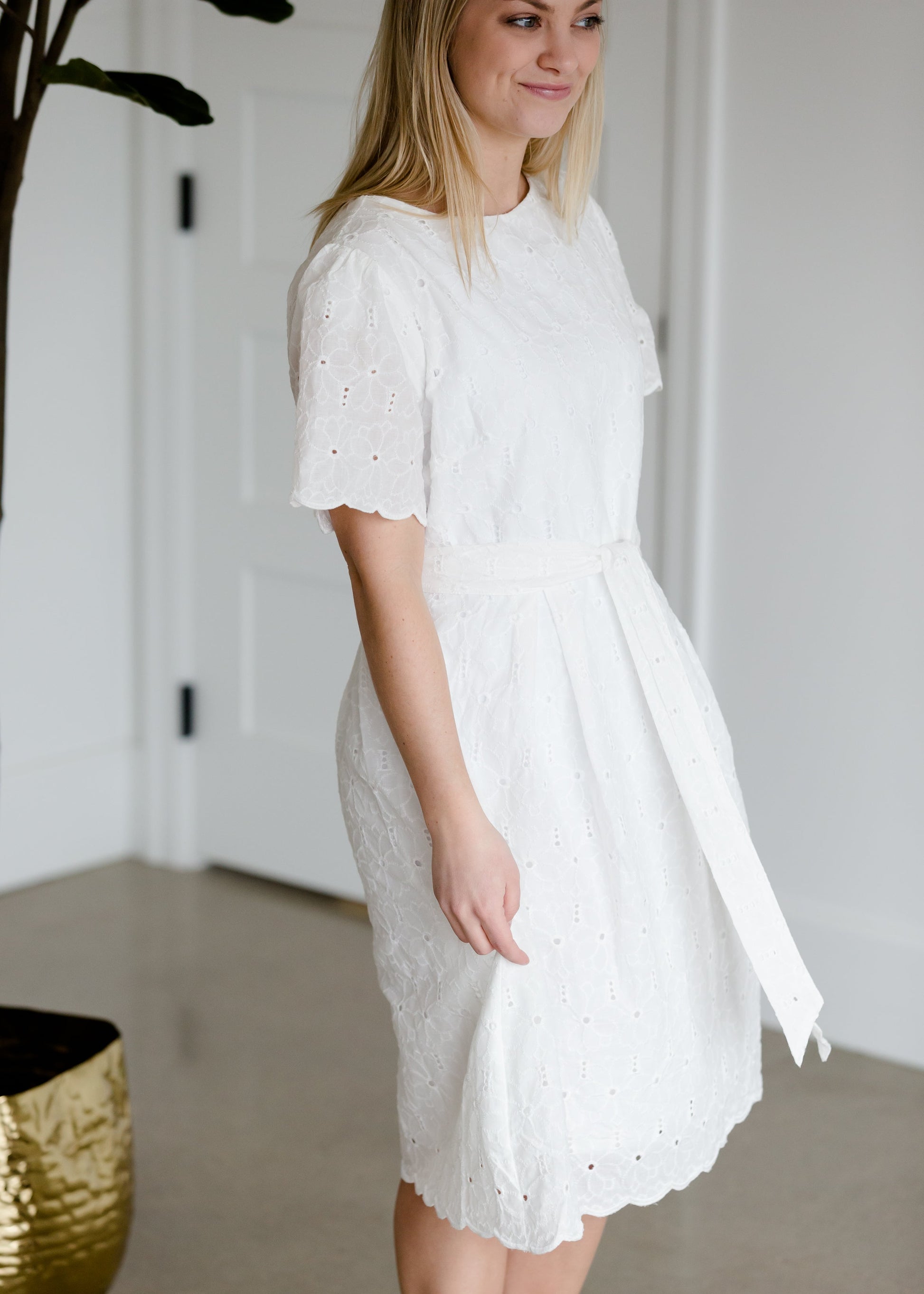 White Lace Detailed Midi Dress - FINAL SALE Dresses