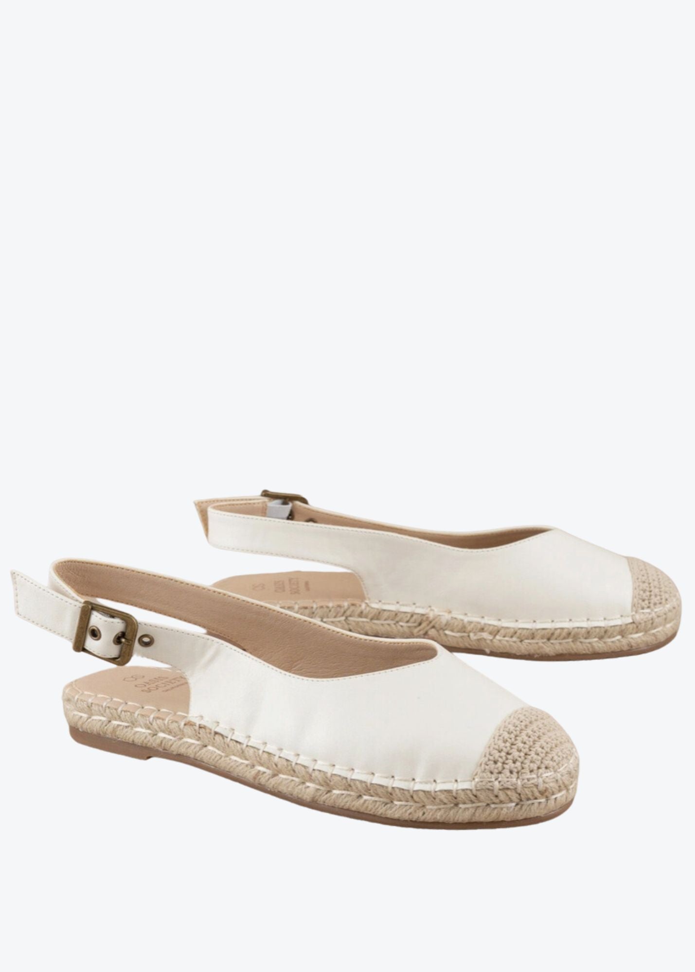 White Slingback Ballet Flats Shoes