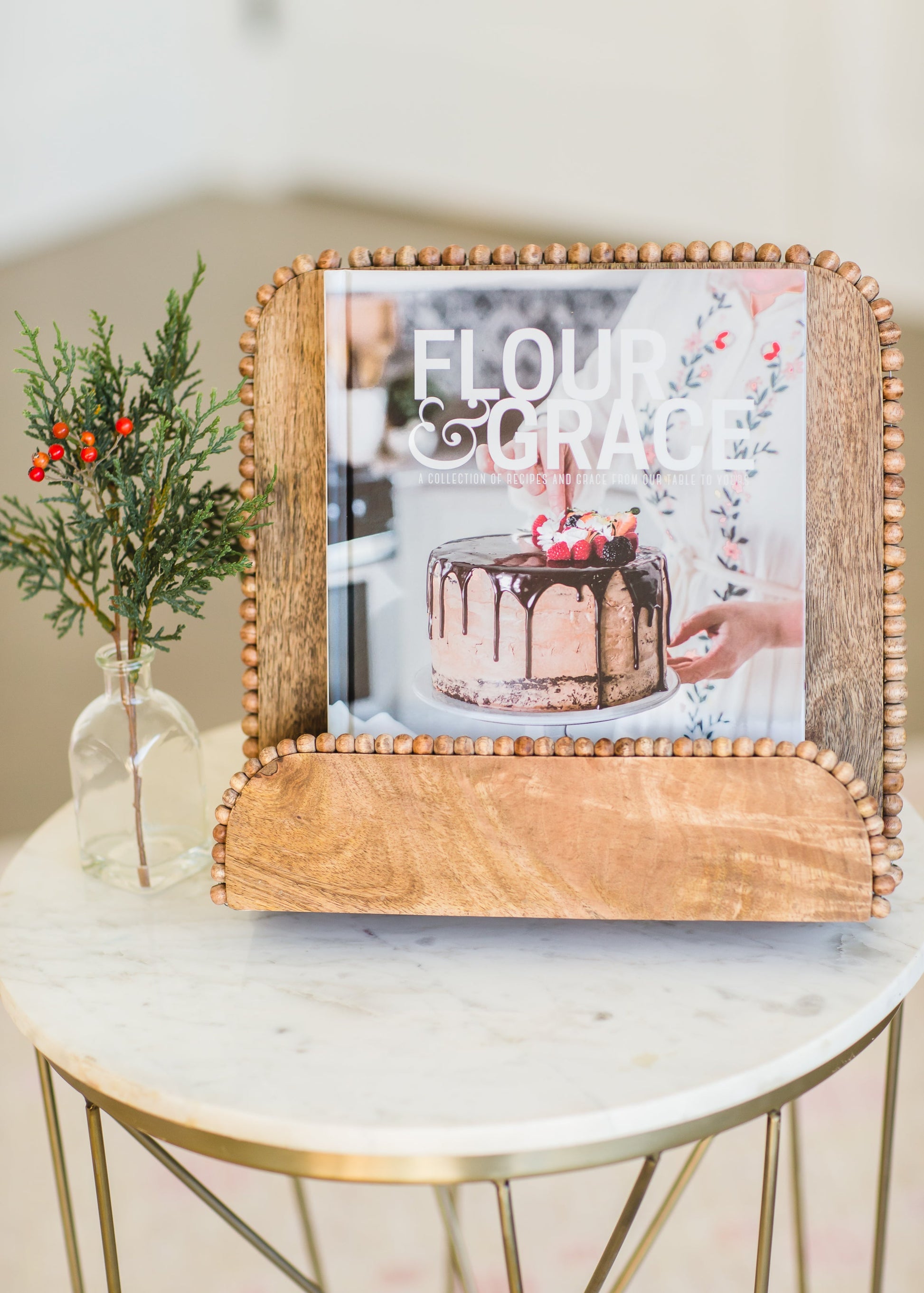 Wood Bead Cookbook Stand FF Home + Lifestyle