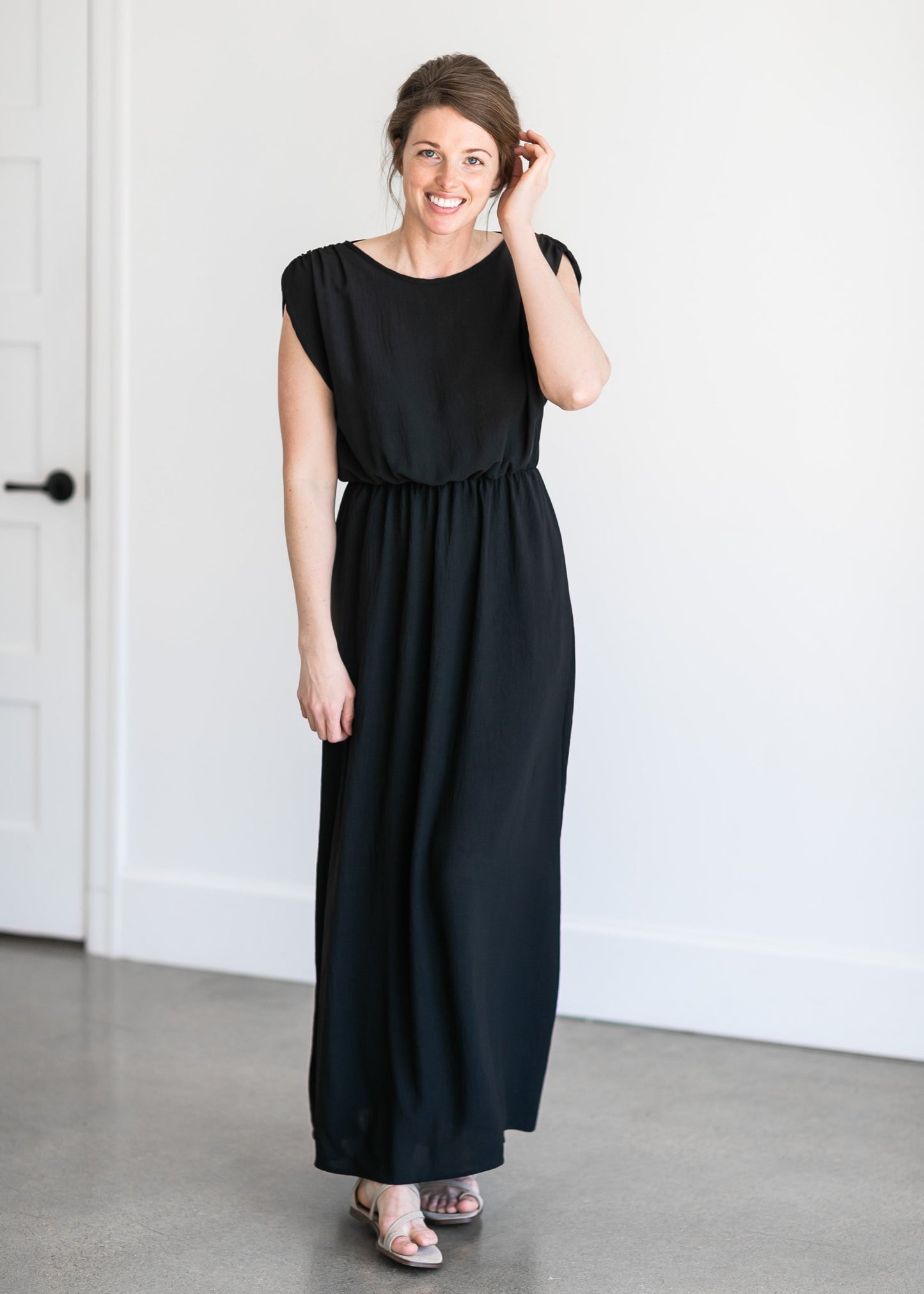 Woven Black Maxi Dress Dresses