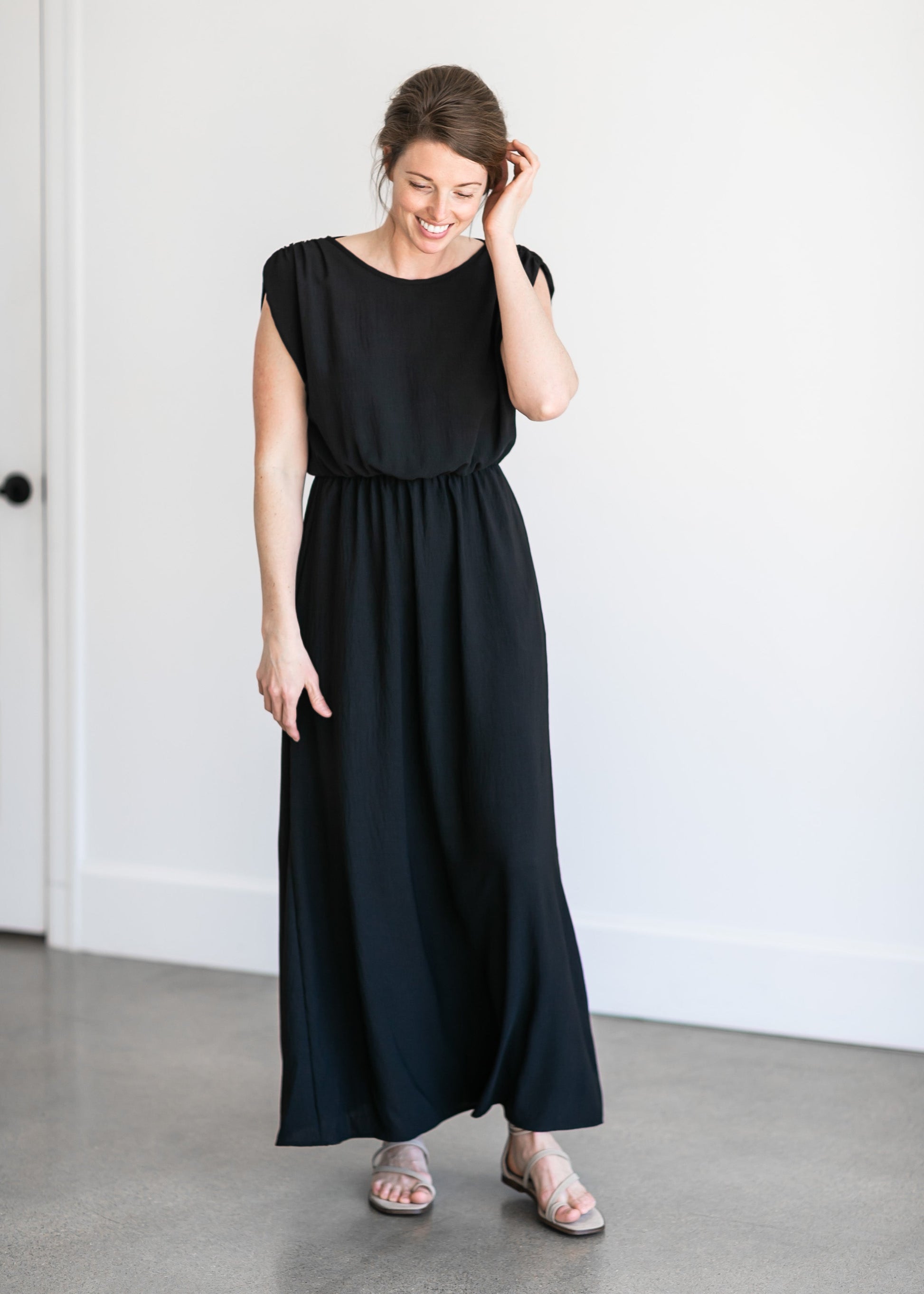 Woven Black Maxi Dress Dresses