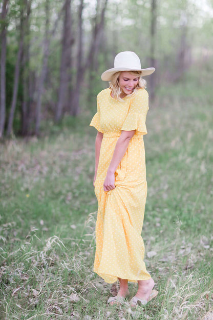 Yellow Polka Dot Dress FF Dresses