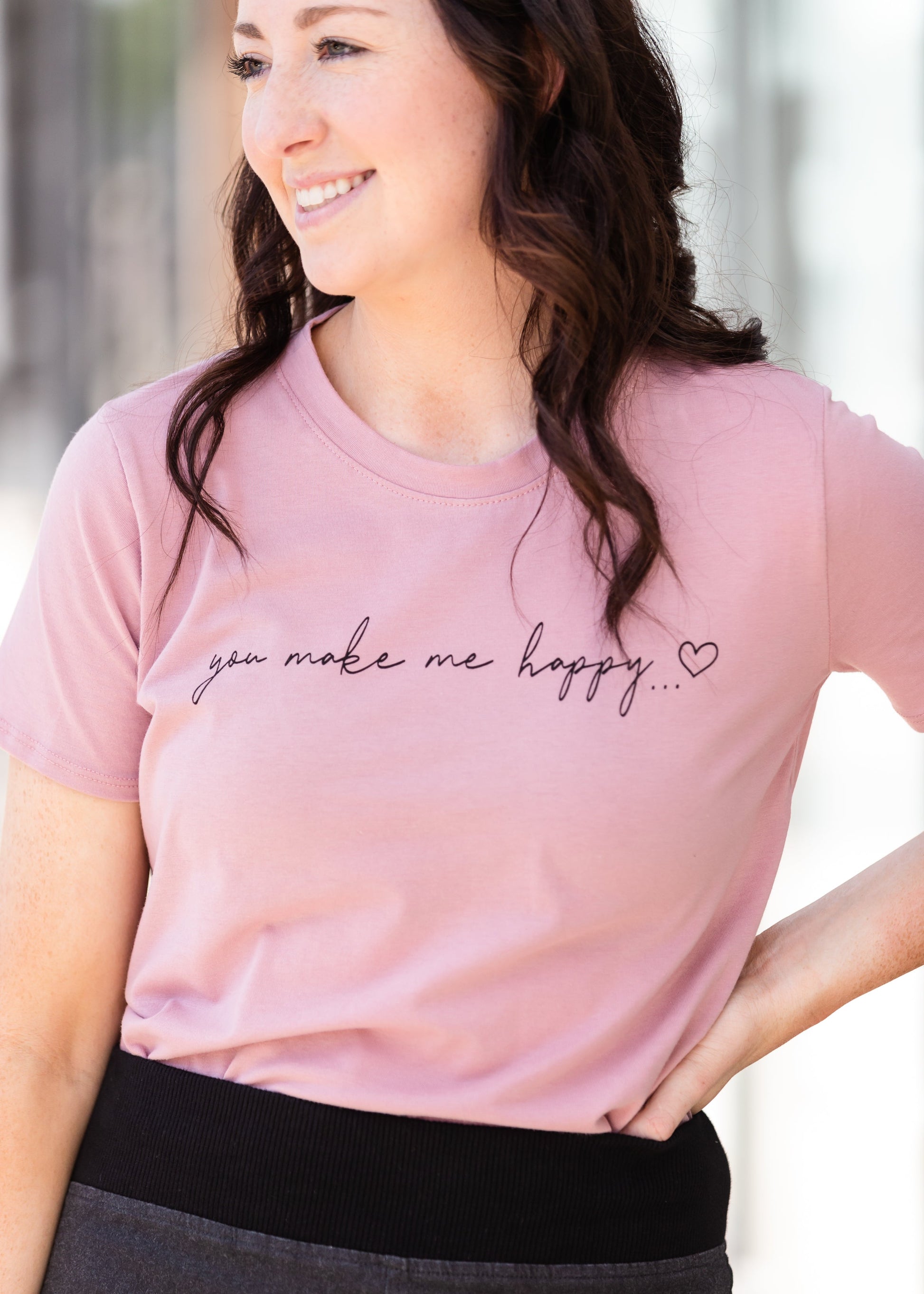 You Make Me Happy Graphic Tee IC Tops