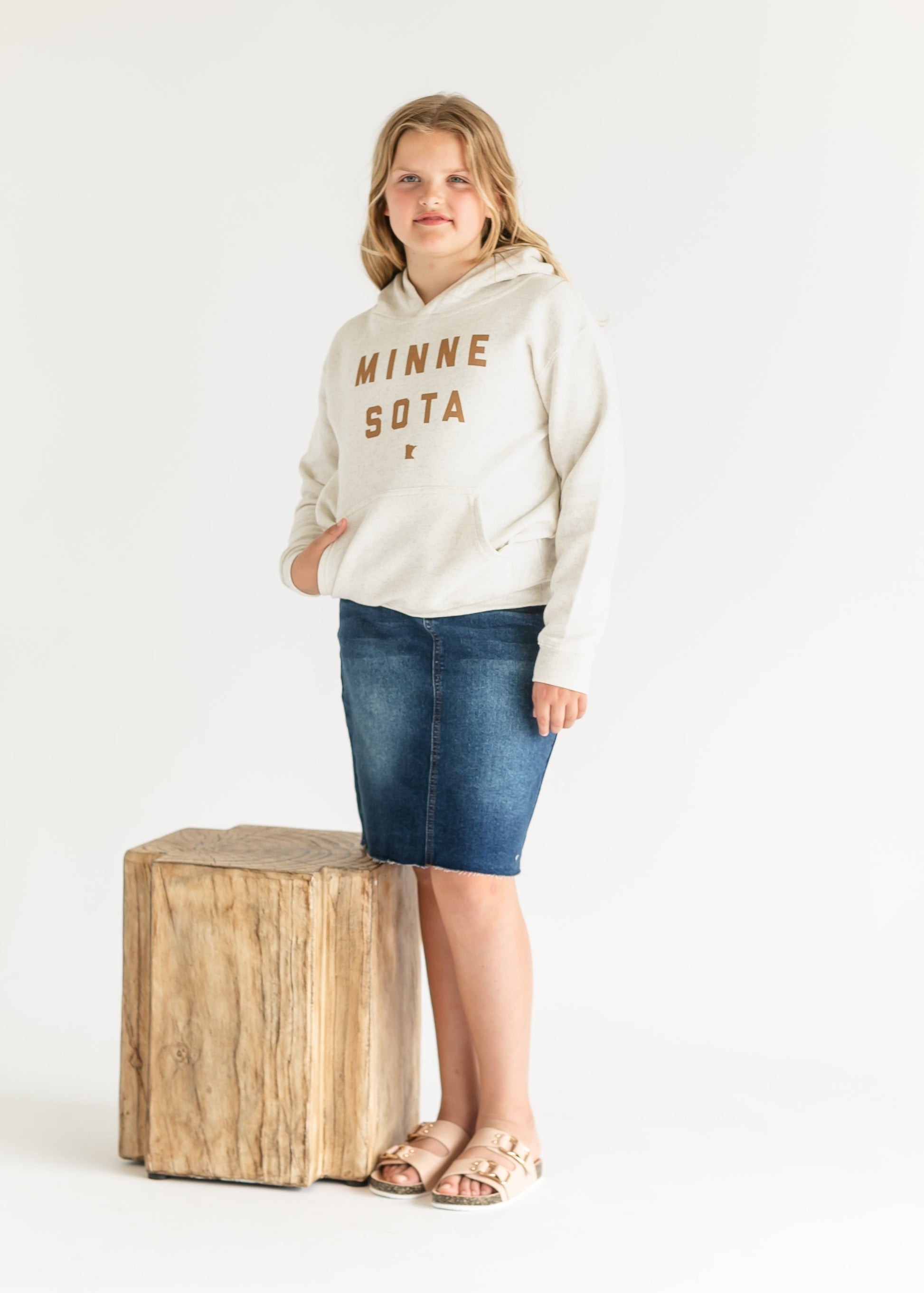 Youth Minnesota Heather Hooded Sweatshirt FF Girls