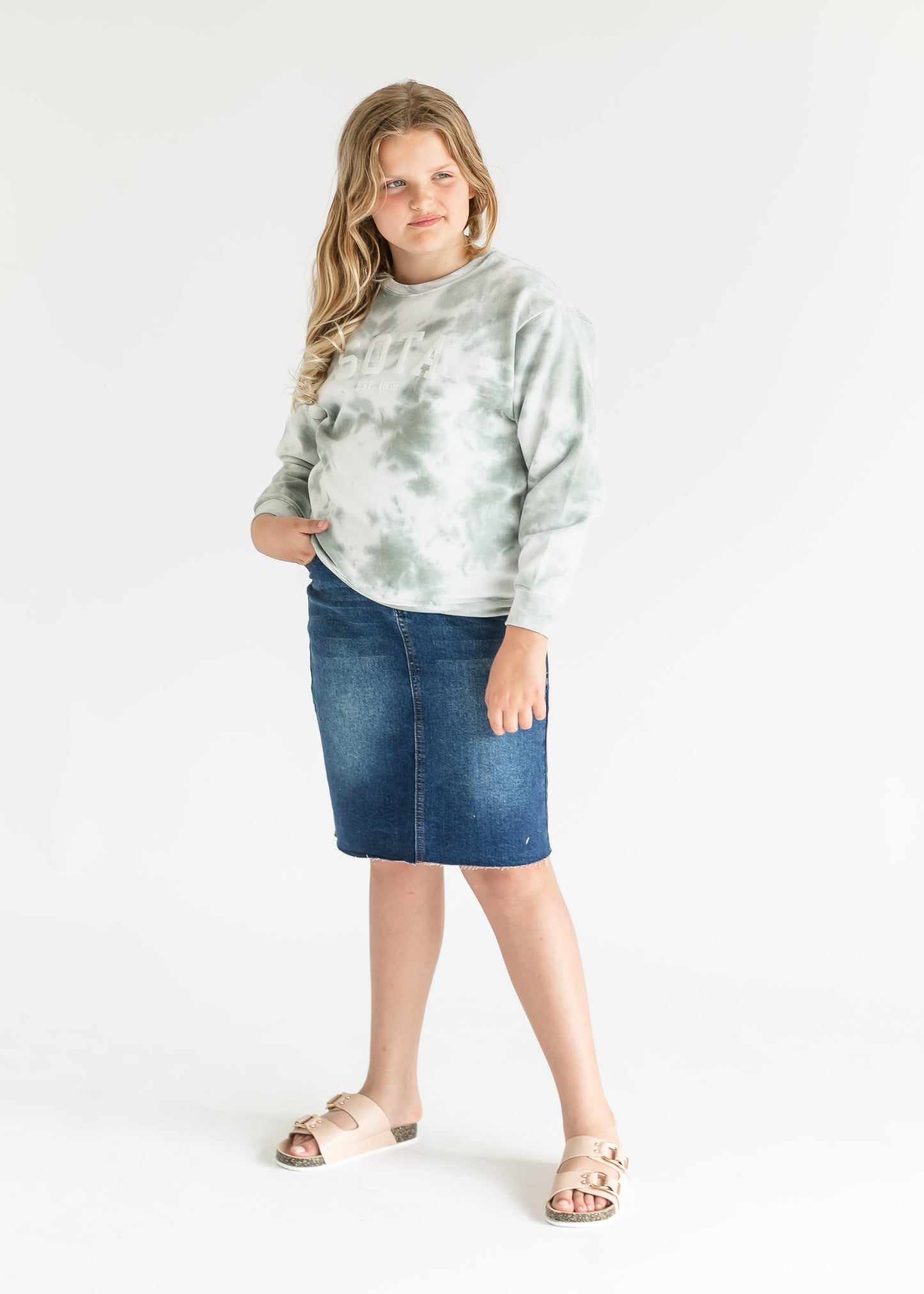 Youth Watercolor Pine Sota Crewneck Sweatshirt FF Girls