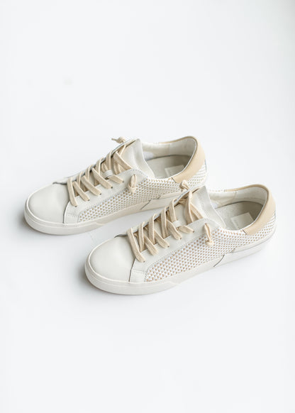 Zina Tan + Cream Raffia Sneaker Shoes