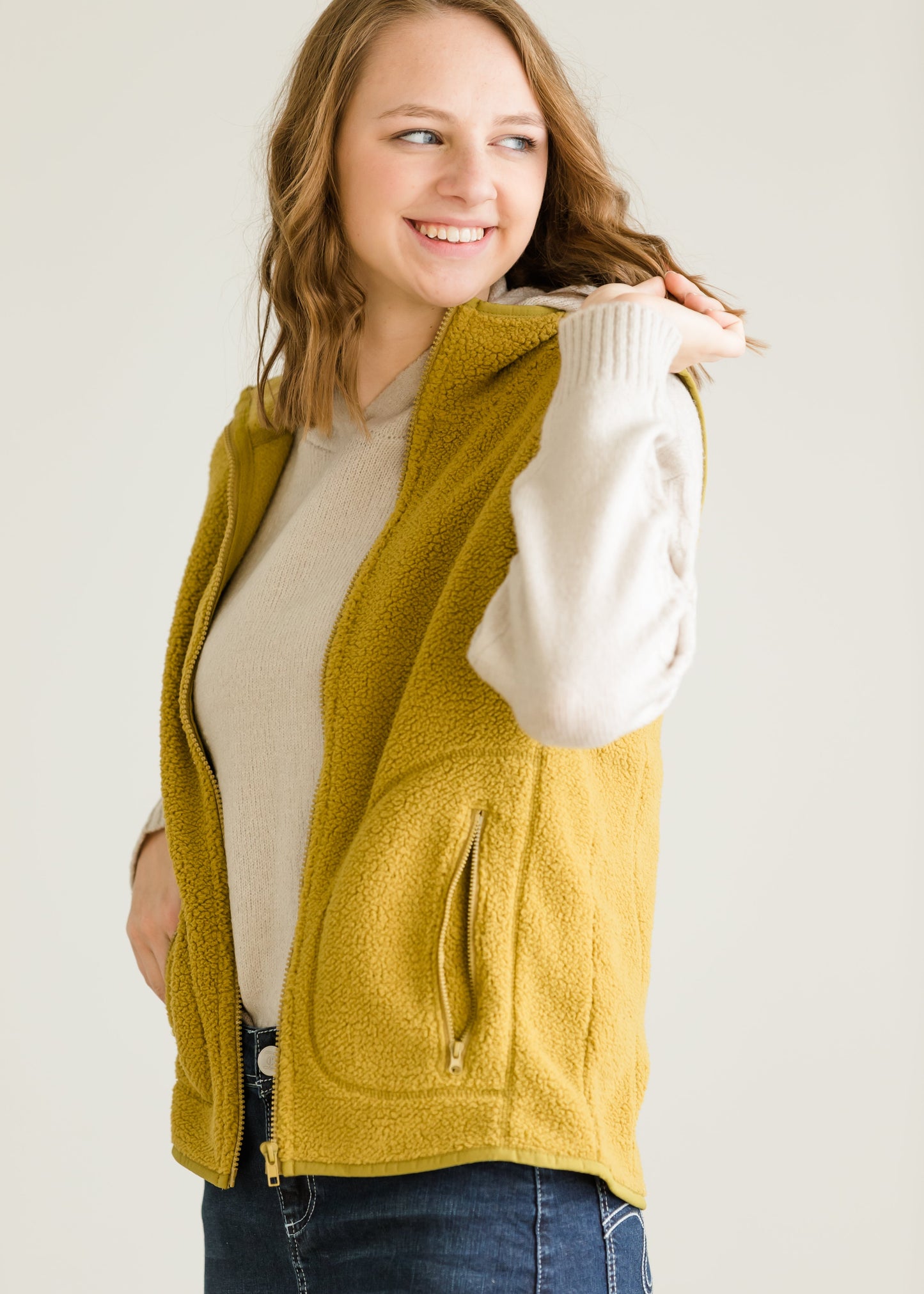 Zip Up Cozy Sherpa Vest - FINAL SALE FF Tops