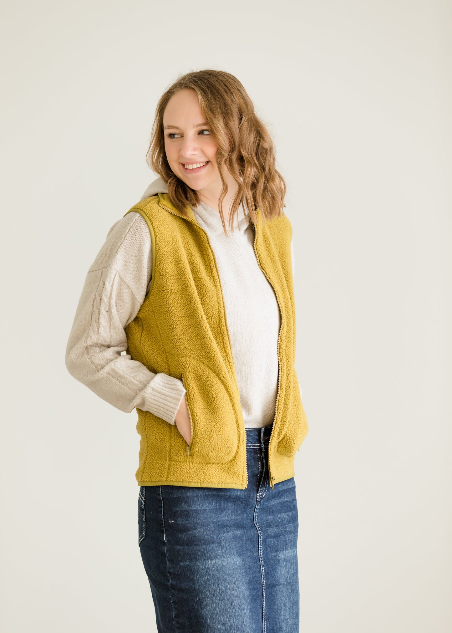 Zip Up Cozy Sherpa Vest - FINAL SALE FF Tops