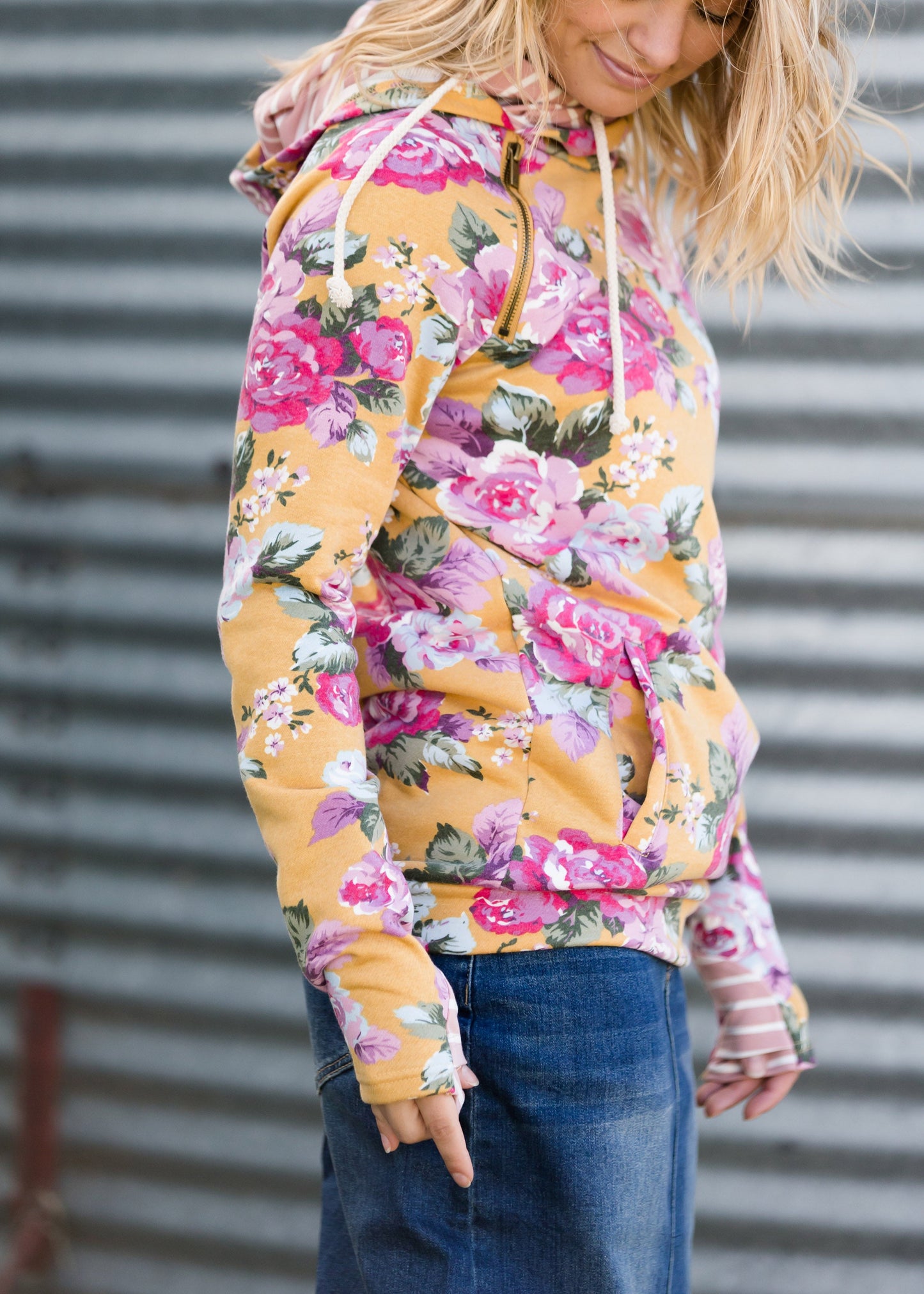 Ampersand Avenue Doublehood™ Blooming Floral Sweatshirt - FINAL SALE Tops