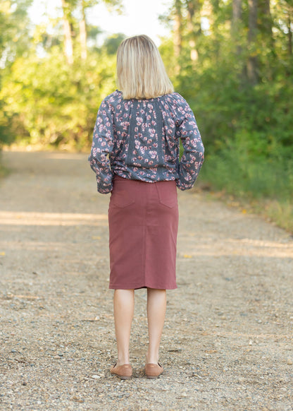 Balloon Sleeve Floral V-Neck Top Tops