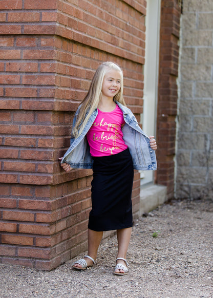 bright pink be happy, be bright, be you tee shirt