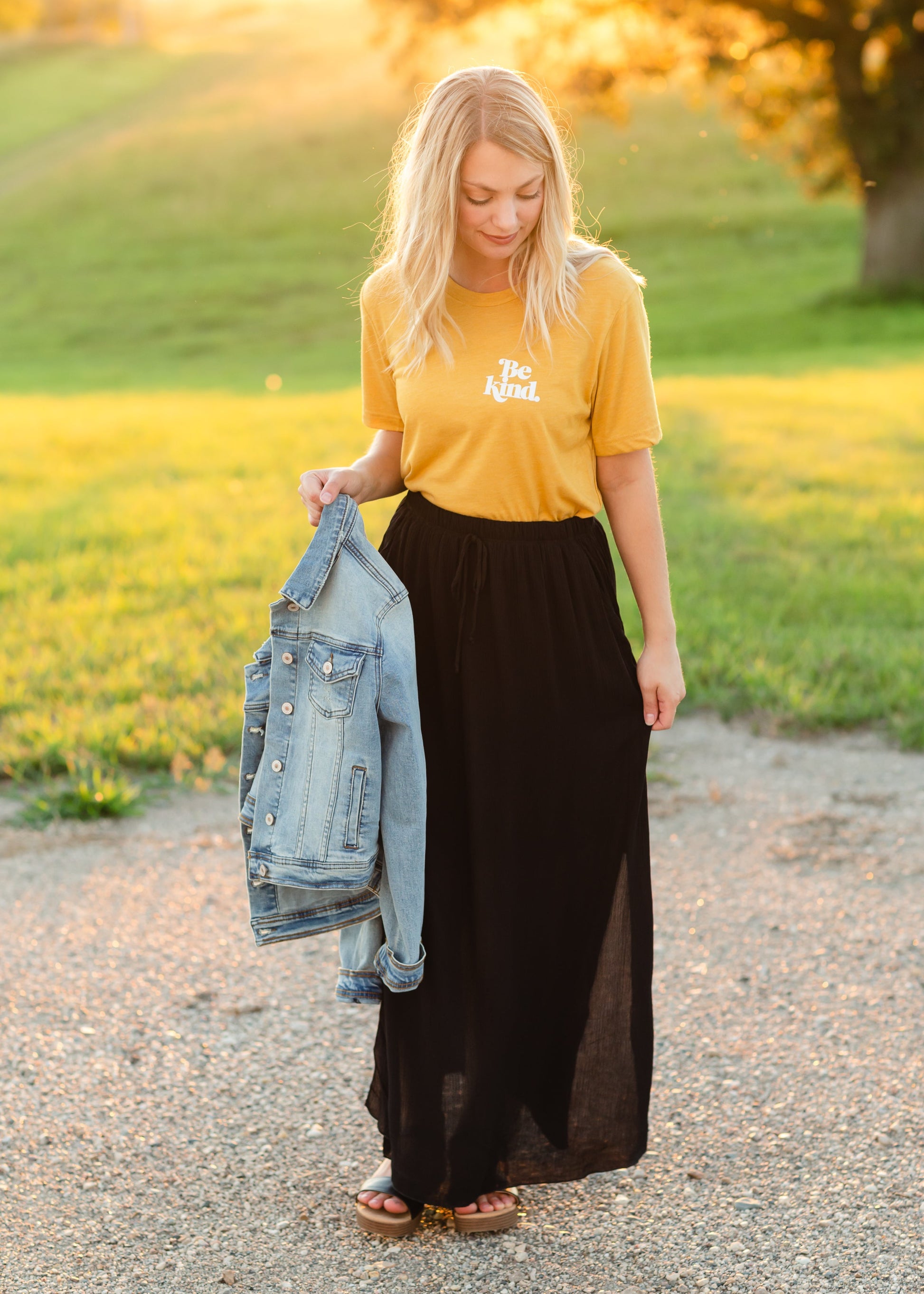 Be Kind Mustard Graphic Tee Tops