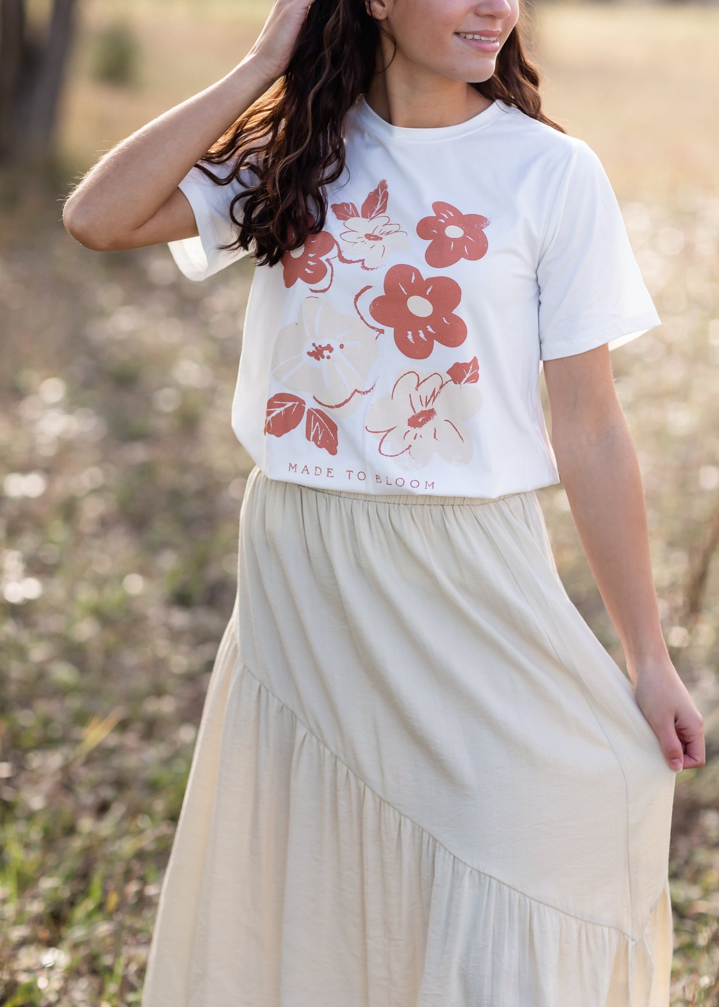 Beige Asymmetric Seam Midi Skirt Skirts Hayden Los Angeles