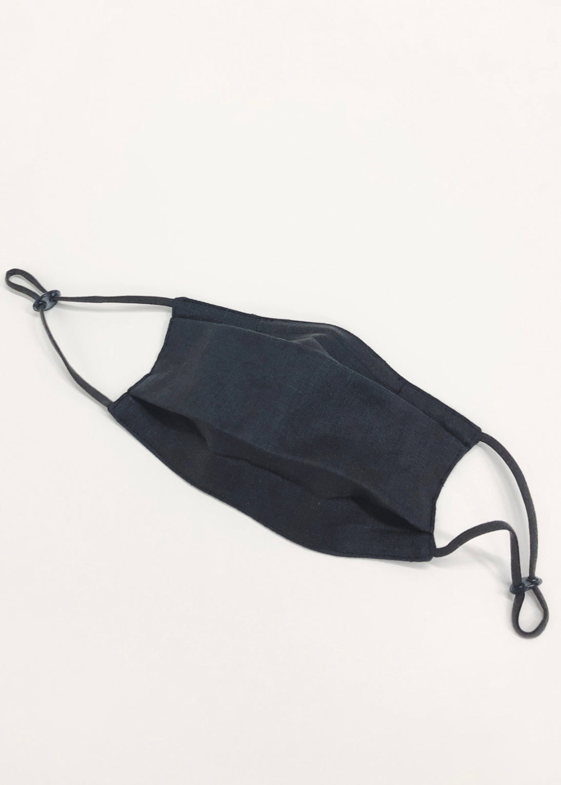 Black Linen Adjustable Face Mask Accessories