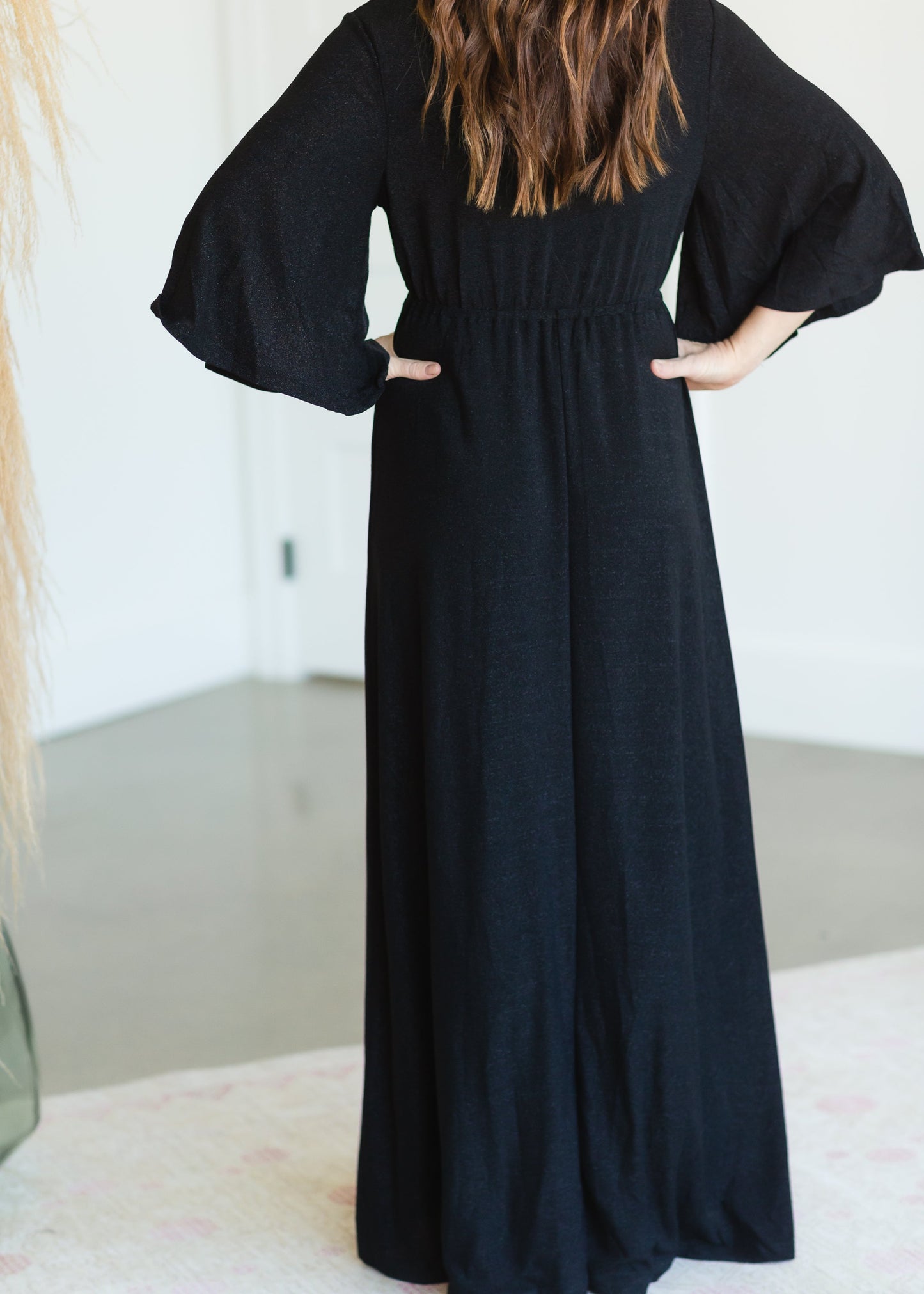 Black Sheen Maxi Dress - FINAL SALE Dresses