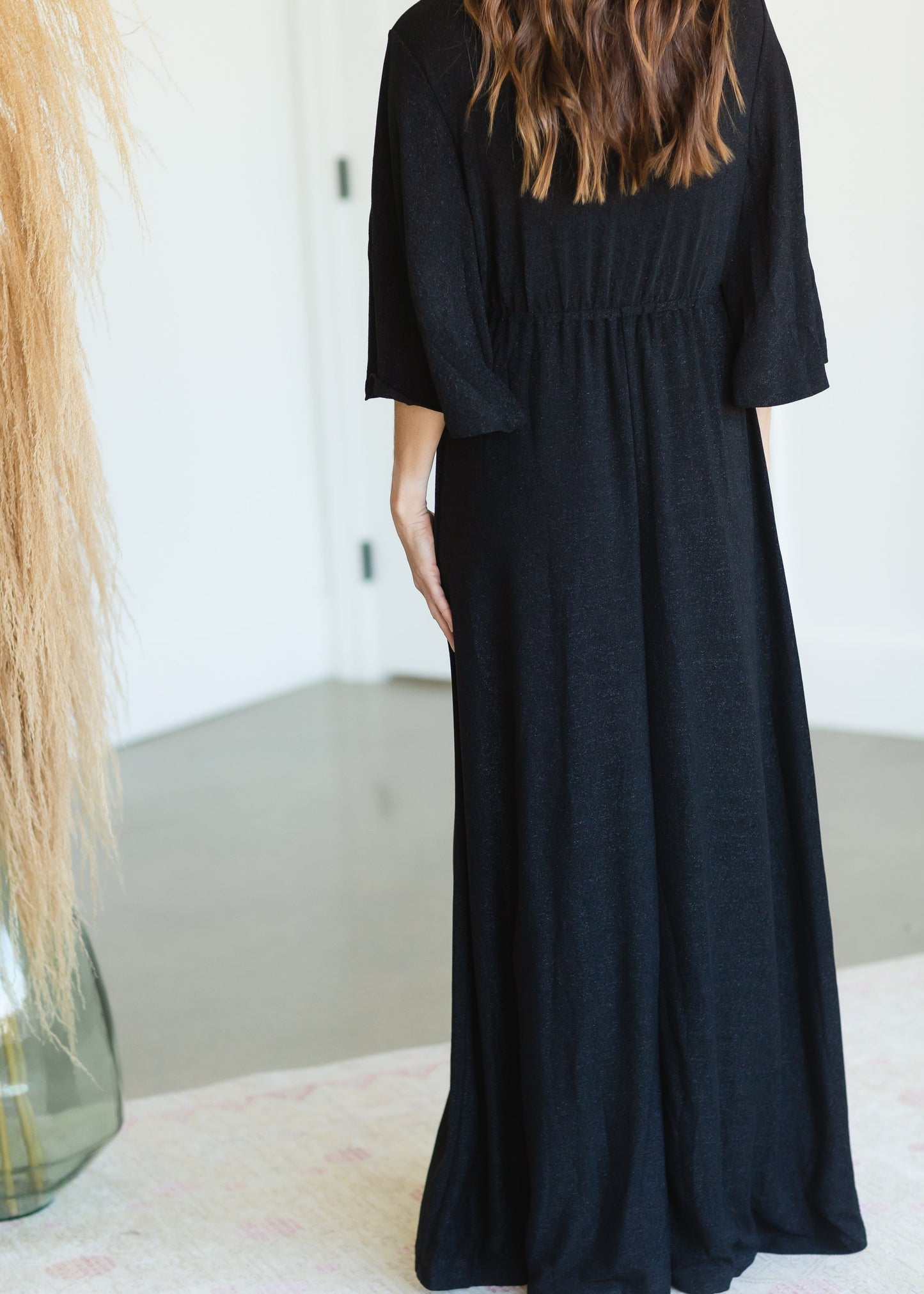 Black Sheen Maxi Dress - FINAL SALE Dresses