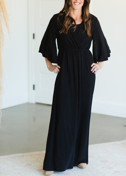 Black Sheen Maxi Dress - FINAL SALE Dresses