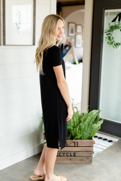 Black Short Sleeve T-Shirt Dress - FINAL SALE Dresses