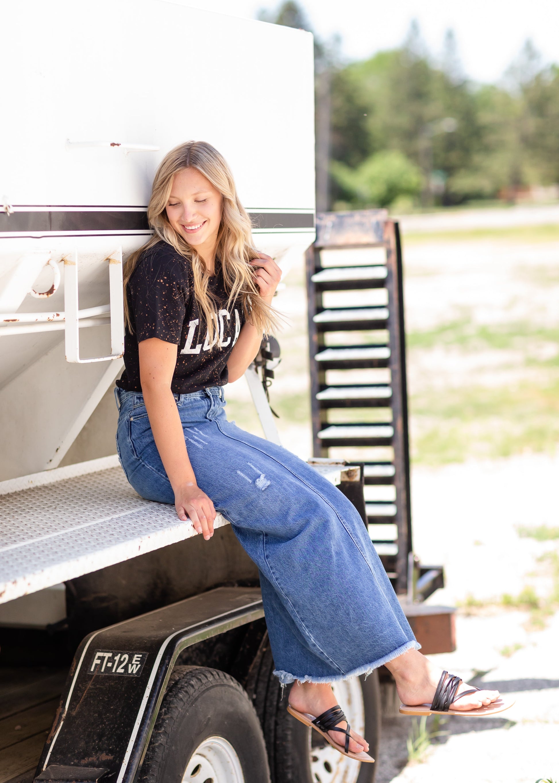 Black Speckled Local T-Shirt Tops