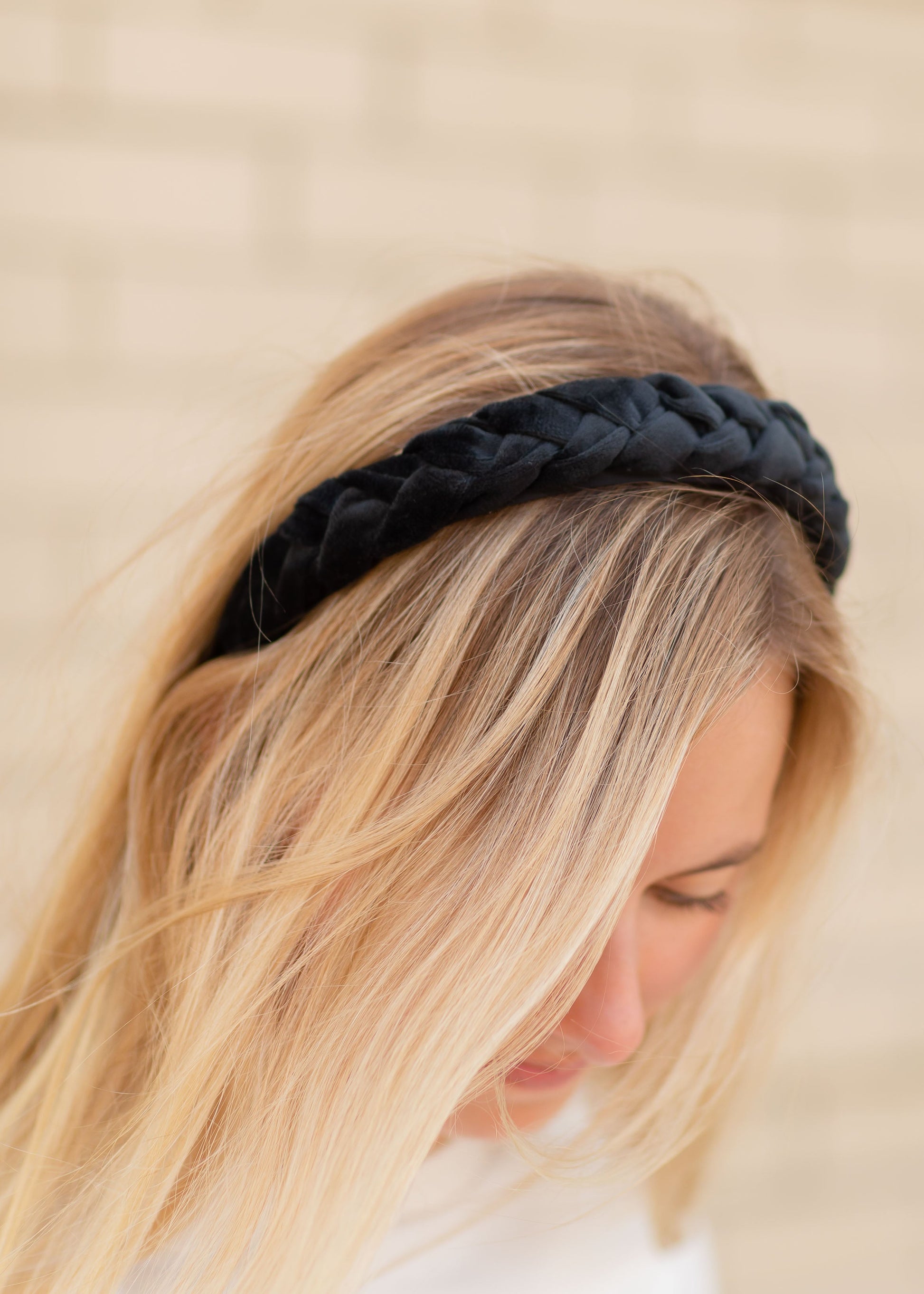 Black Velvet Braided Headband Accessories