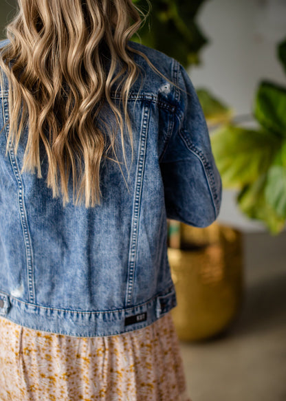 Boyfriend Denim Jean Jacket Tops Kut from the Kloth