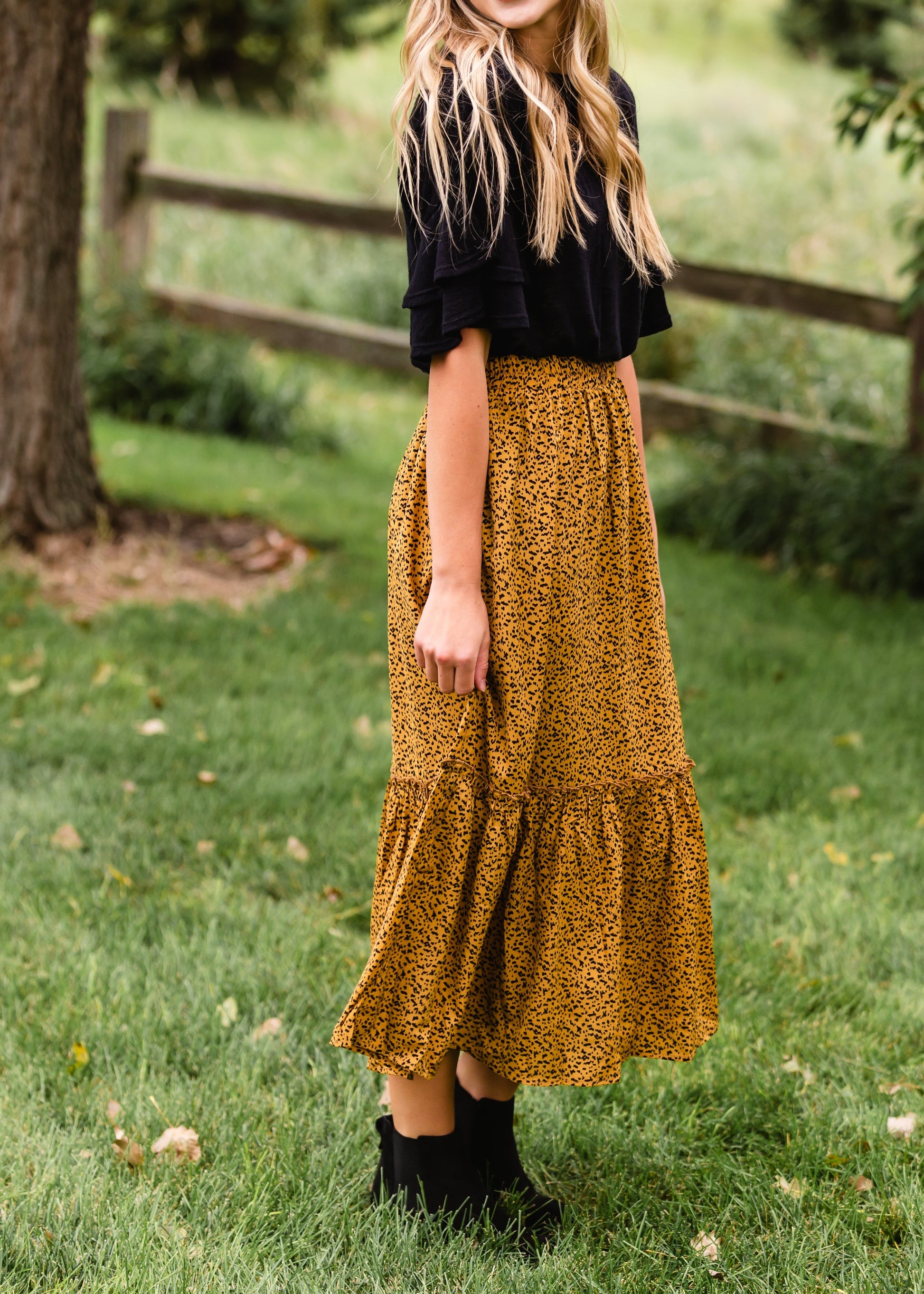 Brown Animal Pattern Midi Skirt - FINAL SALE Skirts