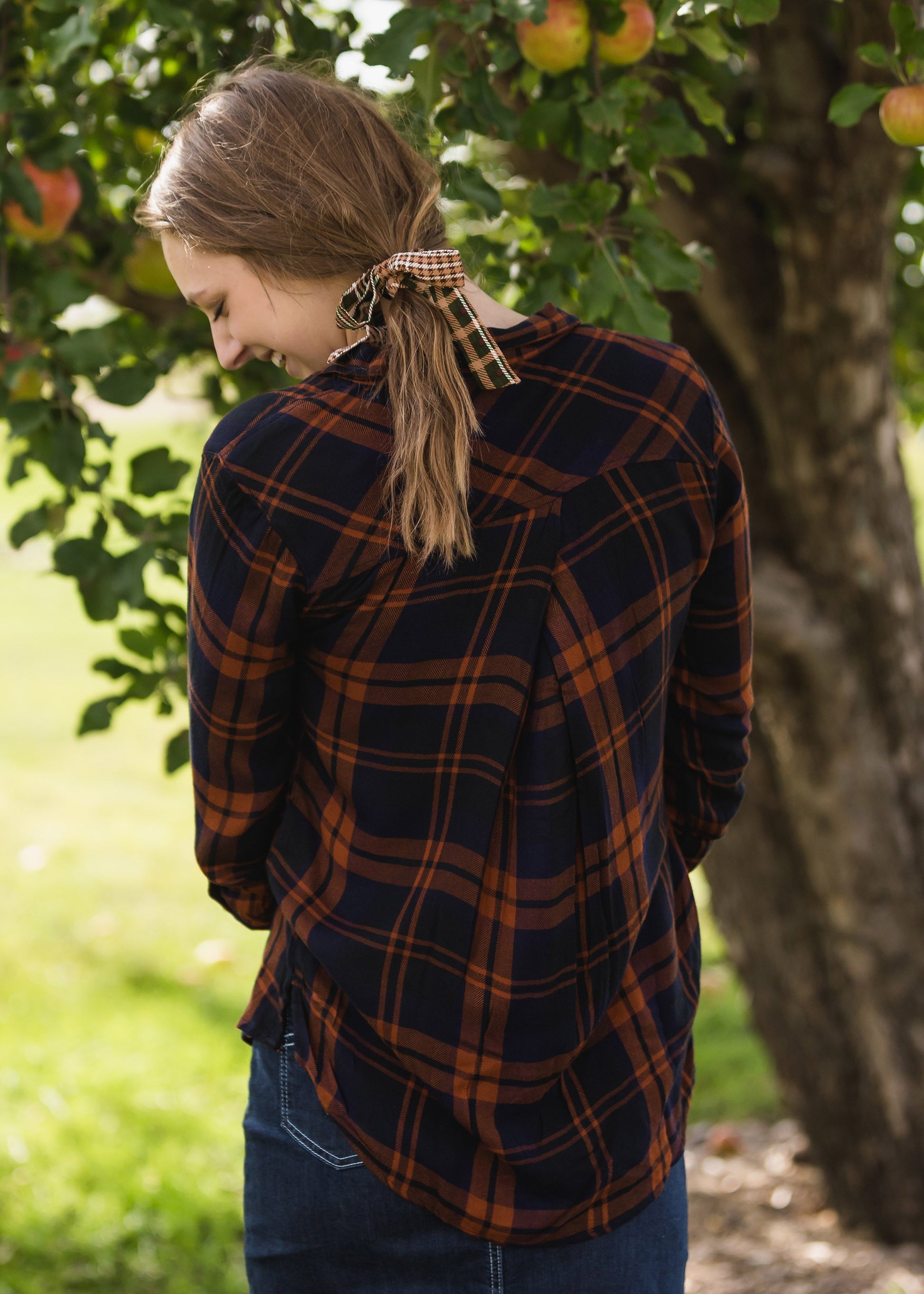 Brown Plaid Hair Scrunchie - FINAL SALE Accessories