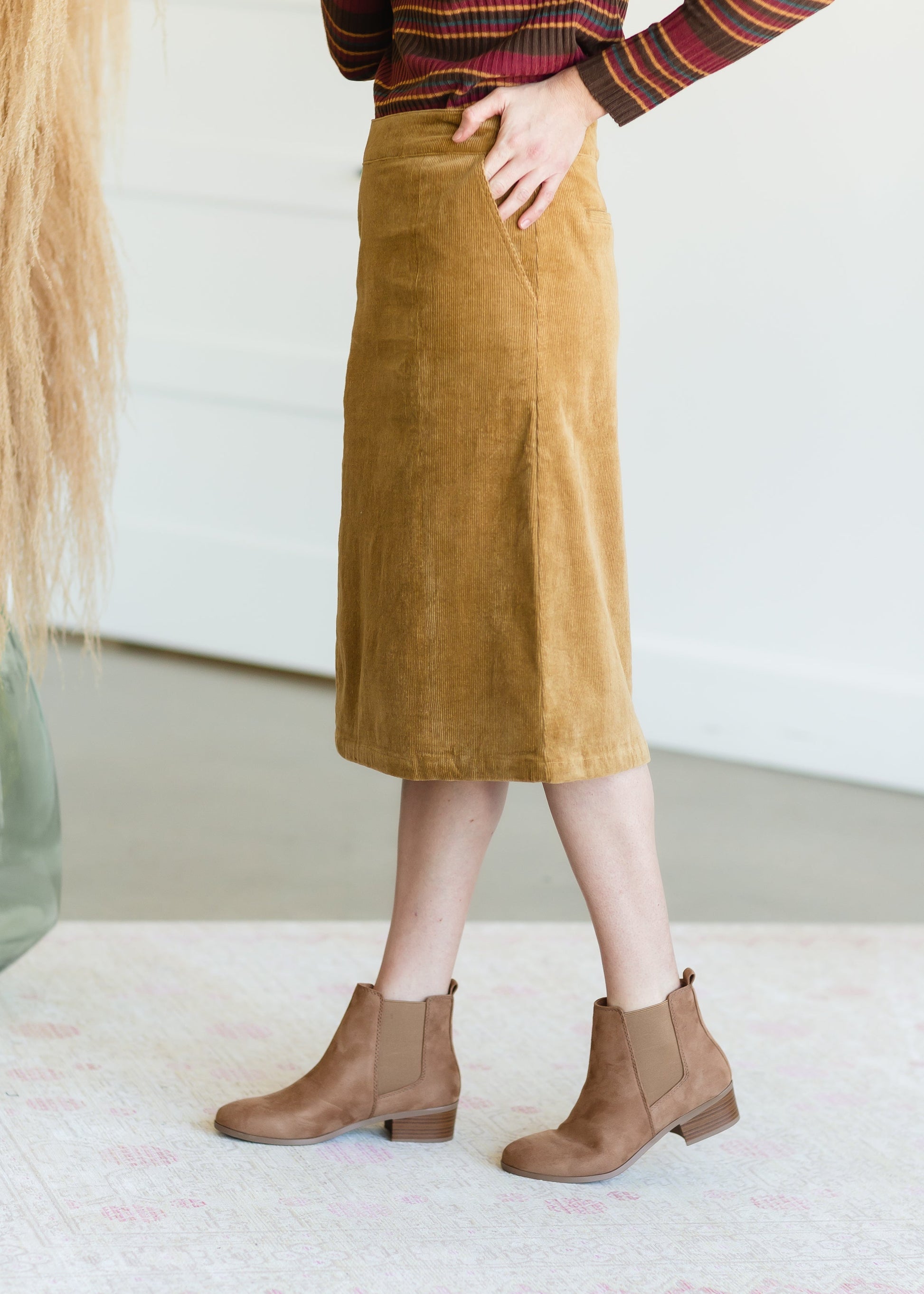 Brown Suede Ribbed Bootie - FINAL SALE Shoes