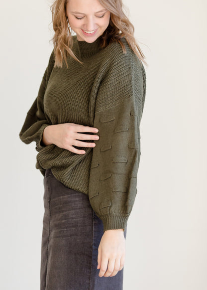 Bubble Sleeve Pullover Sweater - FINAL SALE Tops