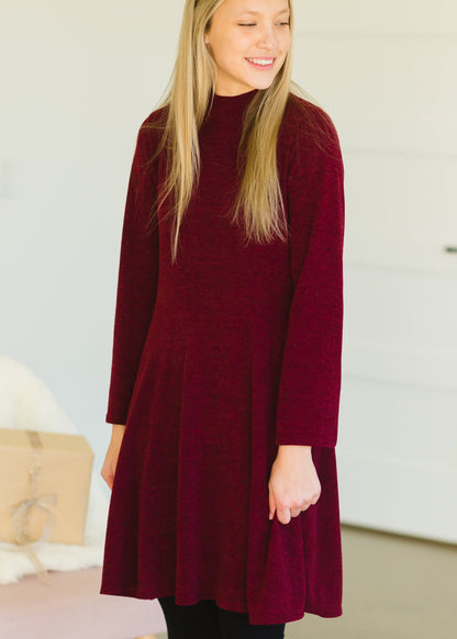 Burgundy Long Sleeve Midi Dress - FINAL SALE Dresses