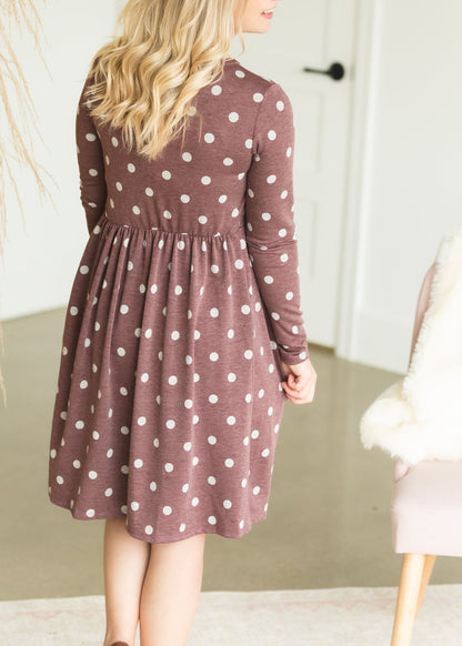 Burgundy Polka Dot Maternity Dress - FINAL SALE Dresses