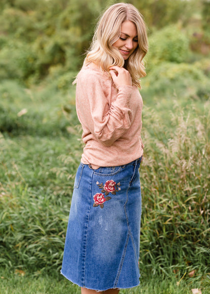 Burnt Orange Boat Neck Top - FINAL SALE Tops