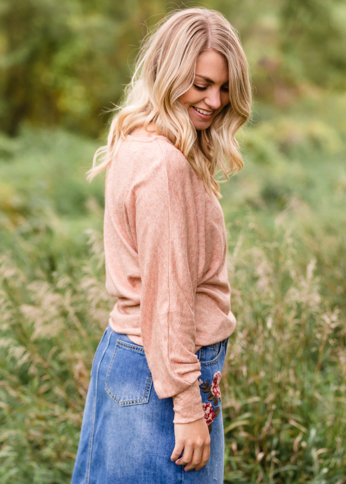 Burnt Orange Boat Neck Top - FINAL SALE Tops