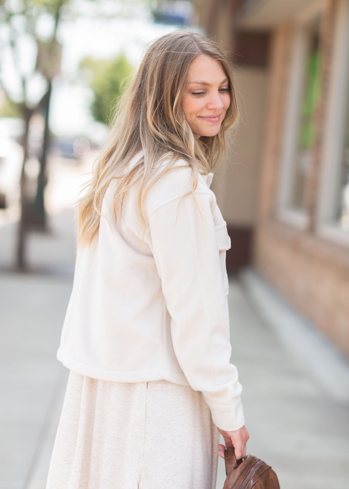 Button Up Long Sleeve Jacket Tops