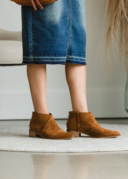 Camel Faux Leather Bootie - FINAL SALE Dresses