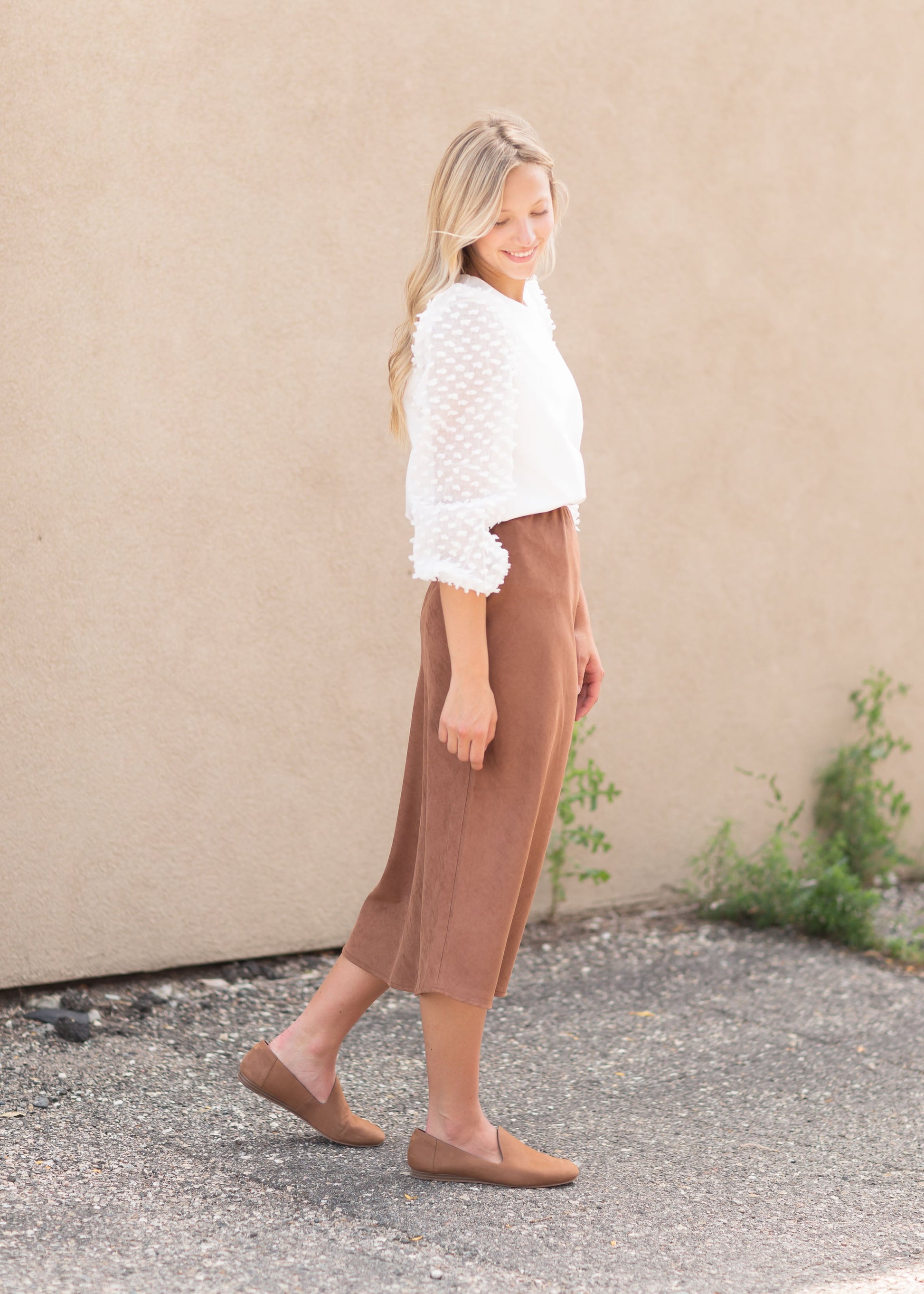 Caramel Suede Aline Skirt Skirts